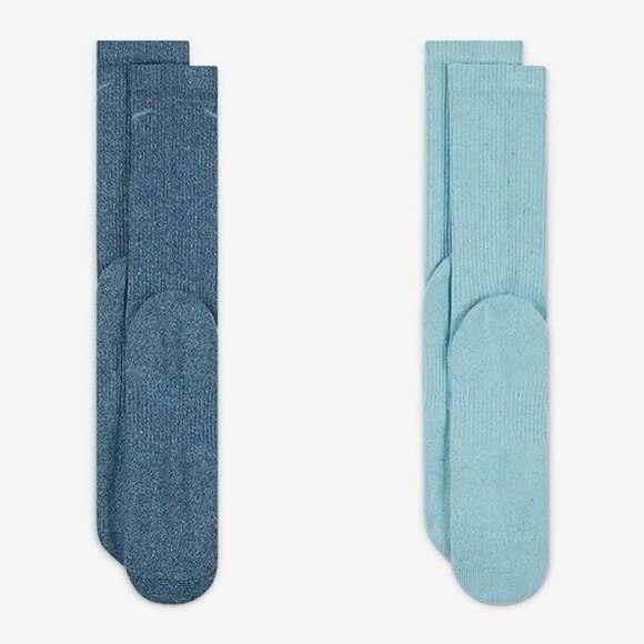 Men's Nike Everyday Plus Dri-FIT Cushioned Crew Socks 2 Pack Blue - Picture 2 of 5